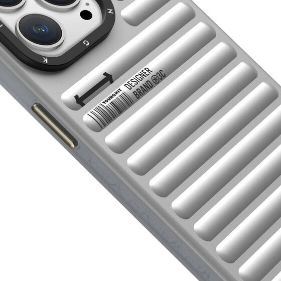 iPhone 14 Pro Max Uyumlu Kılıf Mat Renkli Tasarım YoungKit Original Serisi Kapak Gümüş