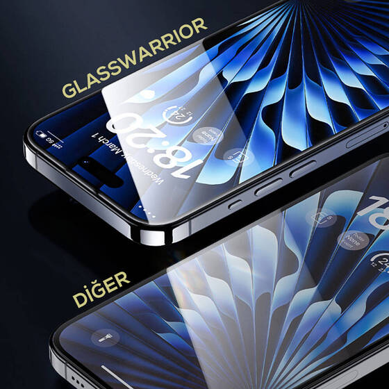 iPhone 14 Pro Uyumlu Benks Glass Warrior Sapphire Coating Ekran Koruyucu Kolay Uygulama Aparatlı