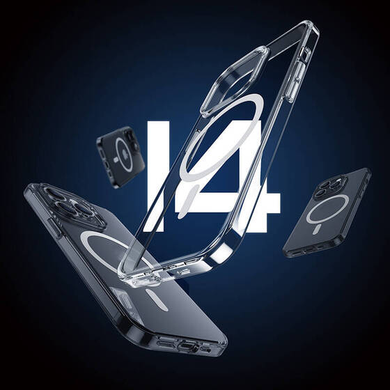 iPhone 14 Pro Uyumlu Kılıf Magsafe Şarj Özellikli Benks 1.8mm Ultra İnce Şeffaf Kapak Şeffaf