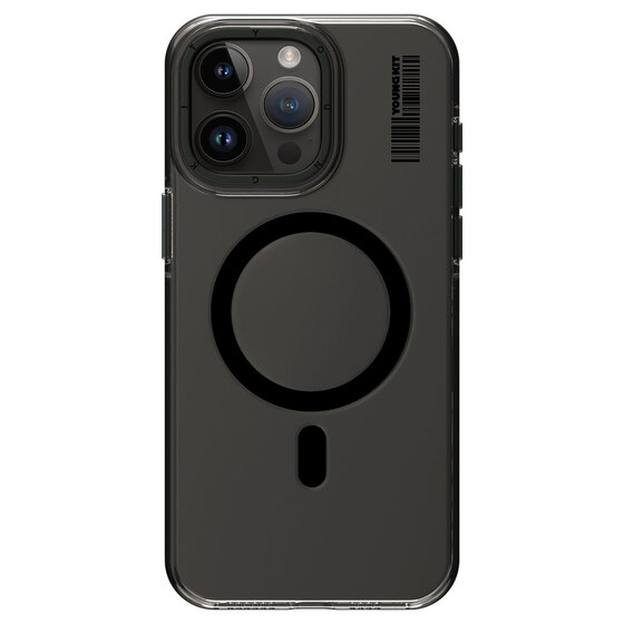 iPhone 14 Pro Uyumlu Kılıf Magsafe Şarj Özellikli Şeffaf Youngkit Crystal Shield Serisi Kapak Siyah