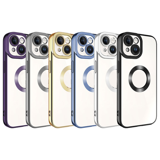 iPhone 15 Kılıf Köşeleri Renkli Şeffaf Kamera Korumalı Silikon Luxury Kapak