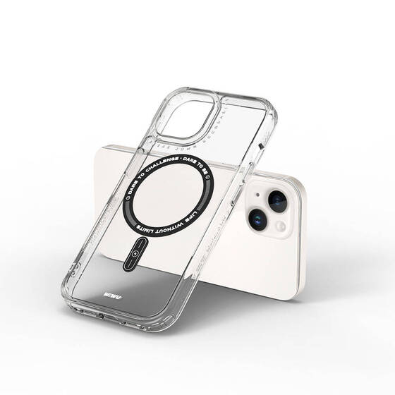 iPhone 15 Kılıf Magsafe Şarj Özellikli Wiwu Basic Color J Serisi Kapak Beyaz
