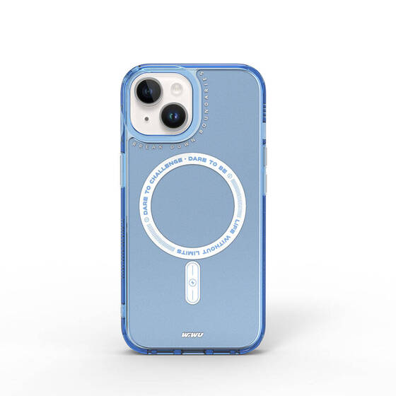 iPhone 15 Kılıf Magsafe Şarj Özellikli Wiwu Basic Color J Serisi Kapak Mavi