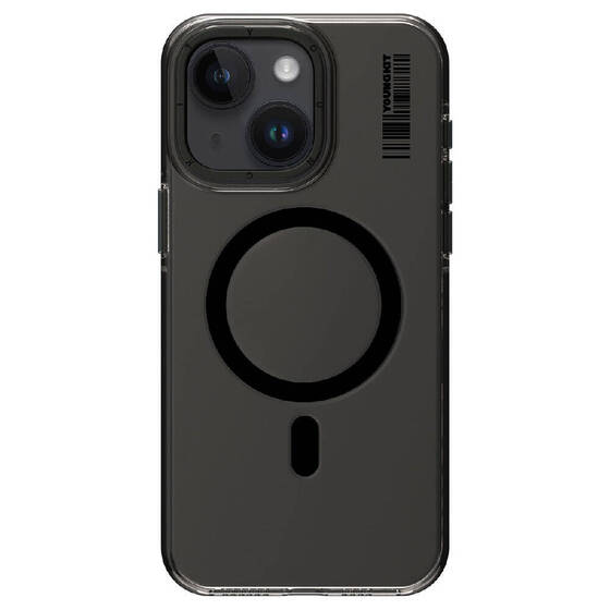 iPhone 15 Plus Uyumlu Kılıf Magsafe Şarj Özellikli Şeffaf Youngkit Crystal Shield Serisi Kapak Siyah