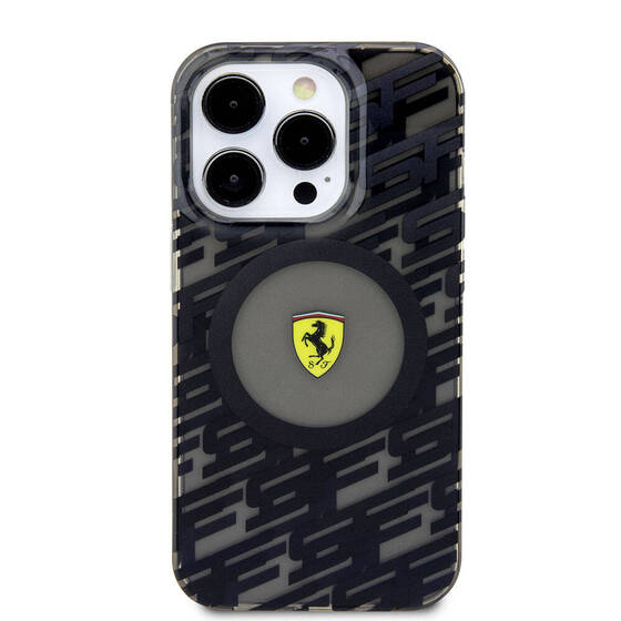 iPhone 15 Pro Kılıf Ferrari Orjinal Lisanslı Magsafe Şarj Özellikli Multi SF Kapak Siyah