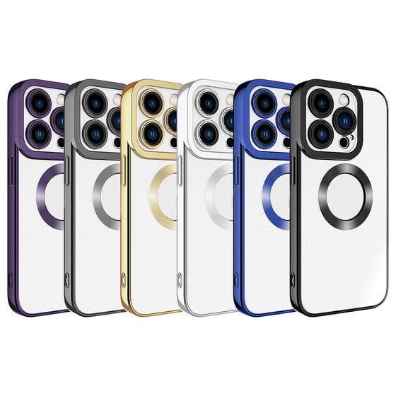 iPhone 15 Pro Kılıf Köşeleri Renkli Şeffaf Kamera Korumalı Silikon Luxury Kapak