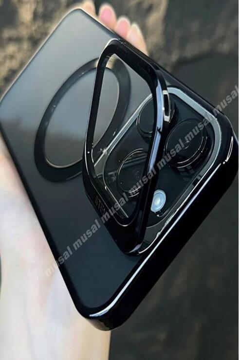iPhone 15 Pro Kılıf Magsafe Şarj Özellikli Kamera korumalı PC Luxury Kapak