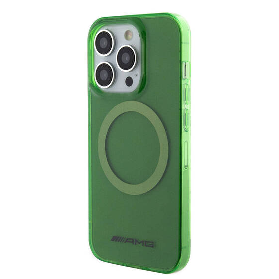iPhone 15 Pro Max Kılıf AMG Orjinal Lisanslı Magsafe Şarj Özellikli Transparan Kapak Yeşil