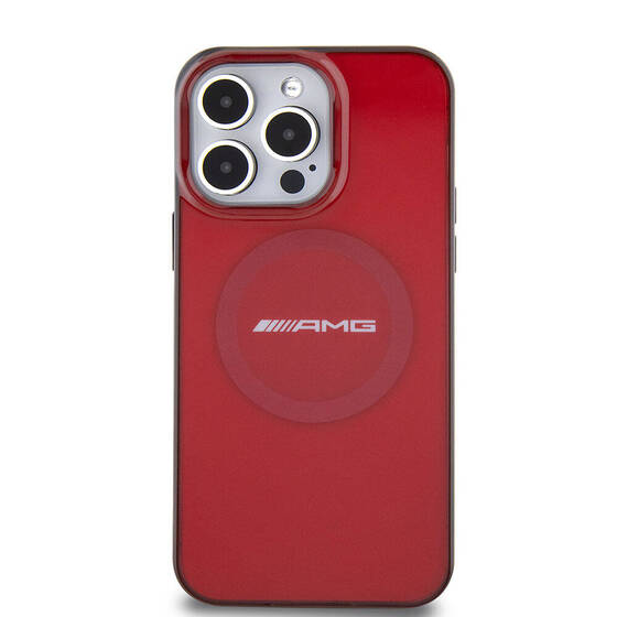 iPhone 15 Pro Max Kılıf AMG Orjinal Lisanslı Magsafe Şarj Özellikli Transparan Timeless Kırmızı