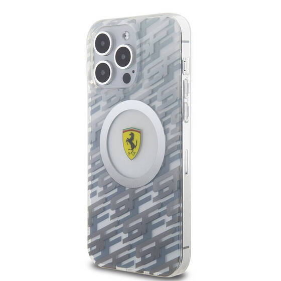 iPhone 15 Pro Max Kılıf Ferrari Orjinal Lisanslı Magsafe Şarj Özellikli Multi SF Kapak Gri