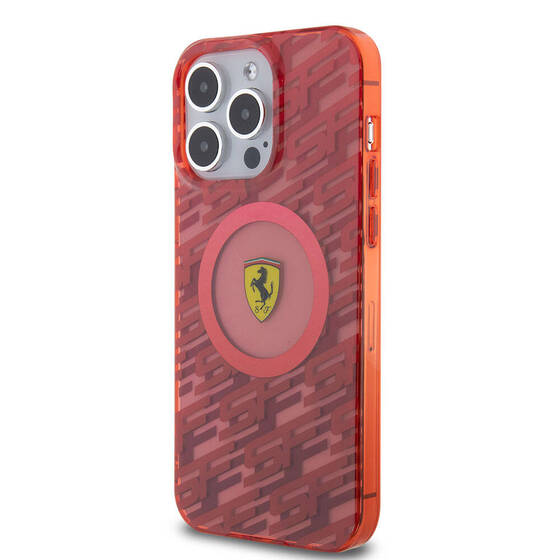 iPhone 15 Pro Max Kılıf Ferrari Orjinal Lisanslı Magsafe Şarj Özellikli Multi SF Kapak Kırmızı
