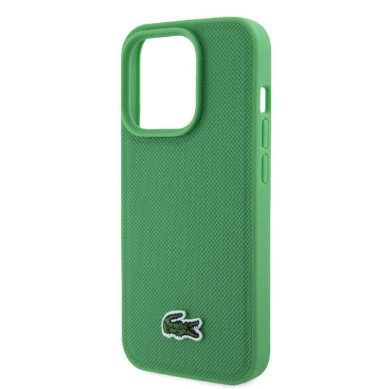 iPhone 15 Pro Max Kılıf Lacoste Orjinal Lisanslı PU Pike Desenli İkonik Timsah Dokuma Logolu Yeşil