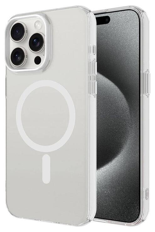 iPhone 15 Pro Max Kılıf Magsafe Şarj Özellikli Buzlu Transparan C-Pro Sert Kapak