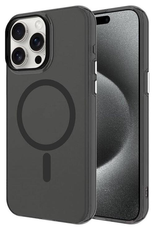 iPhone 15 Pro Max Kılıf Magsafe Şarj Özellikli Buzlu Transparan C-Pro Sert Kapak