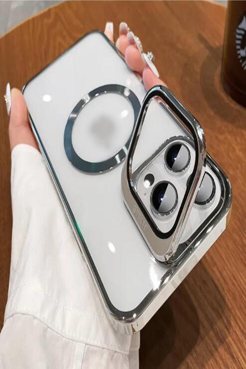 iPhone 15 Pro Max Kılıf Magsafe Şarj Özellikli Kamera korumalı PC Luxury Kapak