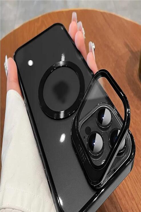 iPhone 15 Pro Max Kılıf Magsafe Şarj Özellikli Kamera korumalı PC Luxury Kapak