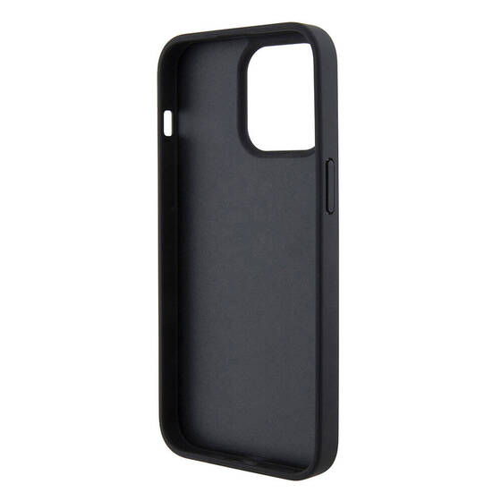 iPhone 15 Pro Max Kılıf U.S. Polo Assn. Orjinal Lisanslı Deri Şeritli Logo Dizayn Kapak Siyah