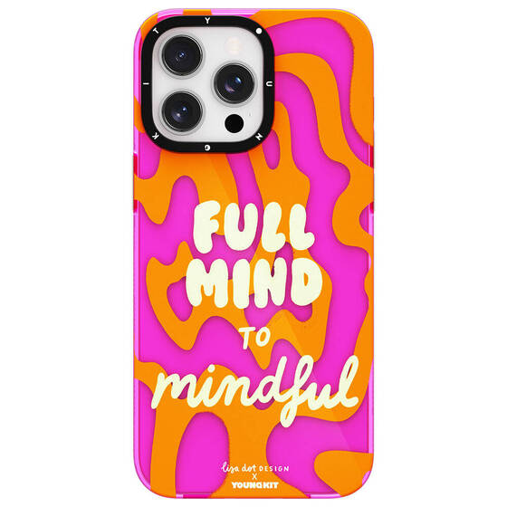 iPhone 15 Pro Max Kılıf Yazı Desenli Youngkit Mindfullness Serisi Kapak Mor