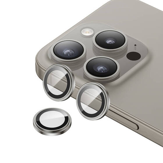iPhone 15 Pro ​Max Uyumlu Benks King Kong Corning Kamera Lens Koruyucu Gri