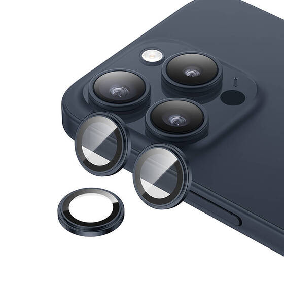 iPhone 15 Pro ​Max Uyumlu Benks King Kong Corning Kamera Lens Koruyucu Mavi
