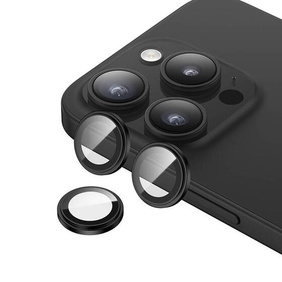 iPhone 15 Pro ​Max Uyumlu Benks King Kong Corning Kamera Lens Koruyucu Siyah