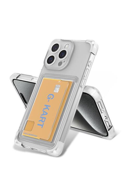 iPhone 15 Pro Max Uyumlu Kılıf Airbag Tasarımlı Şeffaf Kartlıklı  G-Kart Kapak