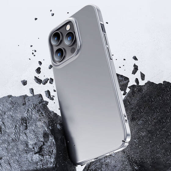 iPhone 15 Pro Max Uyumlu Kılıf Benks Ultra İnce PC Kapak Gri