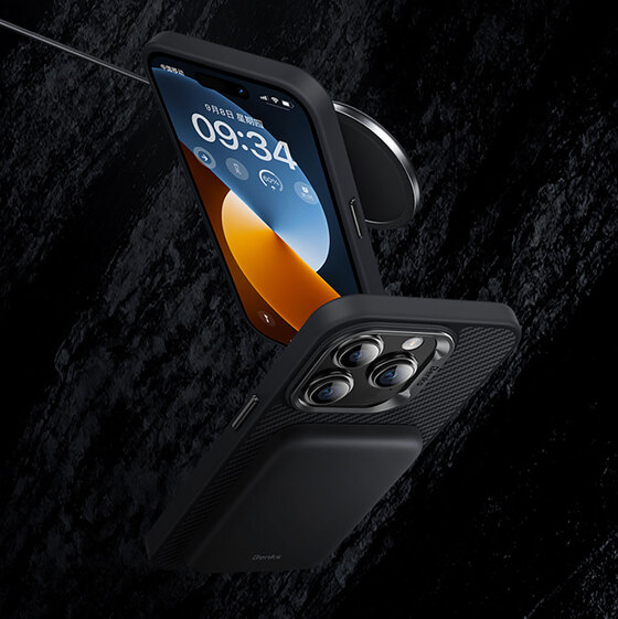 iPhone 15 Pro Max Uyumlu Kılıf Karbon Fiber Magsafe Şarj Özellikli Benks Hybrid ArmorPro 600D Kevlar