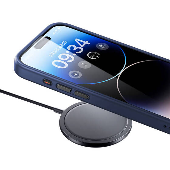 iPhone 15 Pro Max Uyumlu Kılıf Magsafe Şarj Özellikli Benks Mist Protective Kapak Mavi