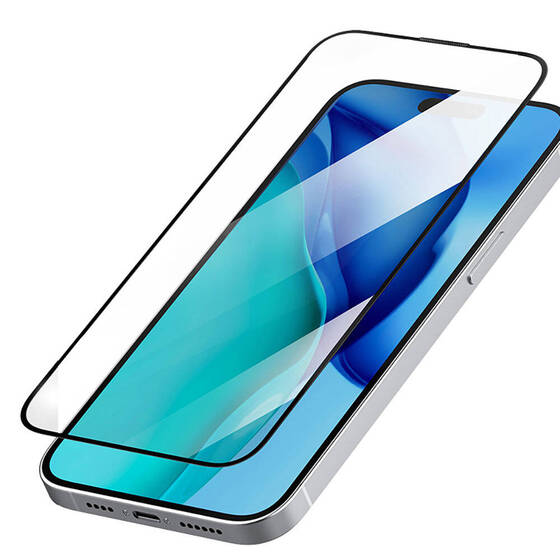 iPhone 15 Pro Max Uyumlu Recci RSP-A23HD Full Transparan Temperli Cam Ekran Koruyucu
