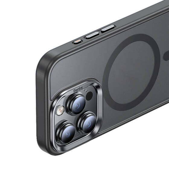 iPhone 15 Pro Uyumlu Kılıf Magsafe Şarj Özellikli Benks Mist Protective Kapak Gri