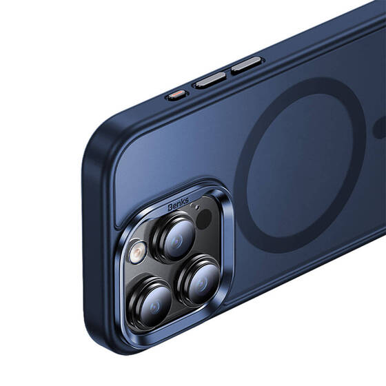 iPhone 15 Pro Uyumlu Kılıf Magsafe Şarj Özellikli Benks Mist Protective Kapak Mavi