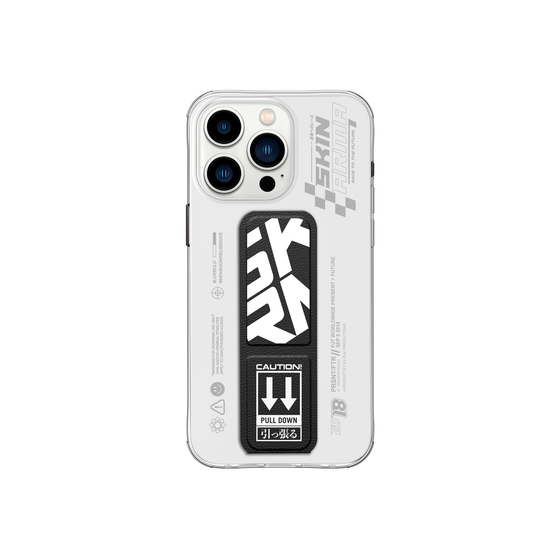iPhone 15 Pro Uyumlu Kılıf SkinArma Standlı Şeffaf Tasarımlı Apex Kapak Siyah