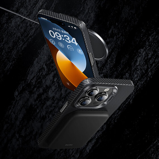 iPhone 15 Uyumlu Kılıf Magsafe Özellikli Karbon Fiber Benks Essential ArmorAir 600D Kevlar Kapak