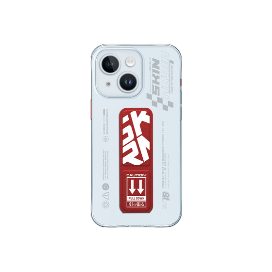 iPhone 15 Uyumlu Kılıf SkinArma Standlı Şeffaf Tasarımlı Apex Kapak Kırmızı