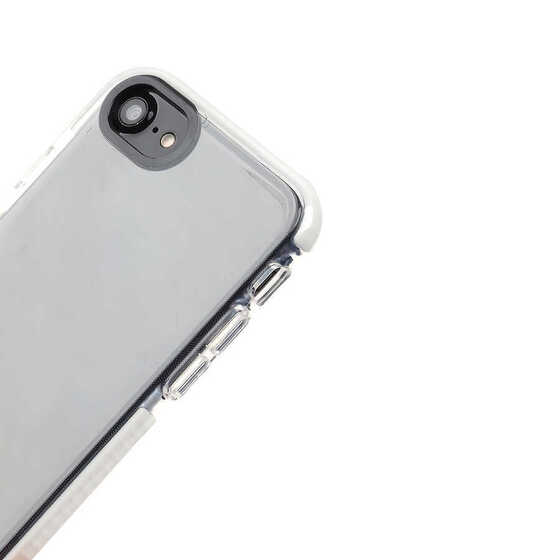 iPhone 7 Kılıf  Şeffaf Soft Kenar Tırtıklı Tasarım Silikon