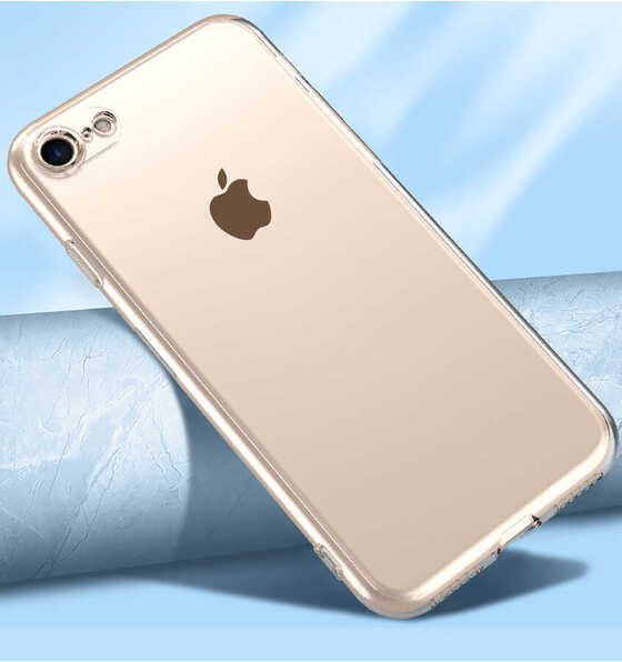 iPhone SE 2022 Kılıf İnce ve Esnek Şeffaf Süper Silikon