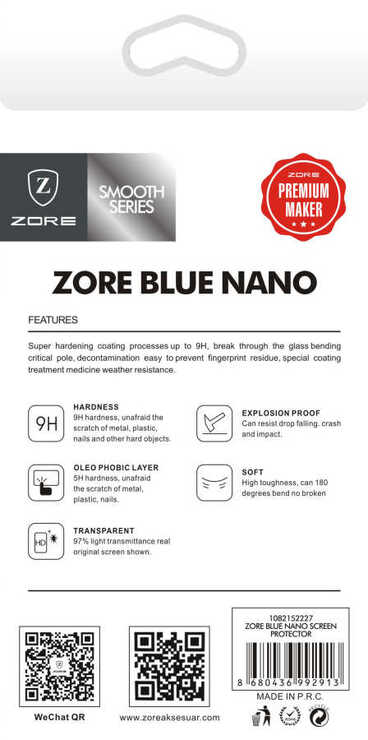 iPhone XS Max 6.5 Zore Blue Nano Ekran Koruyucu