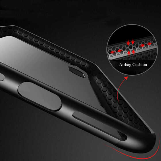 iPhone XS Max Kılıf Kenarları Silikon Arkası Şeffaf Cam Kapak