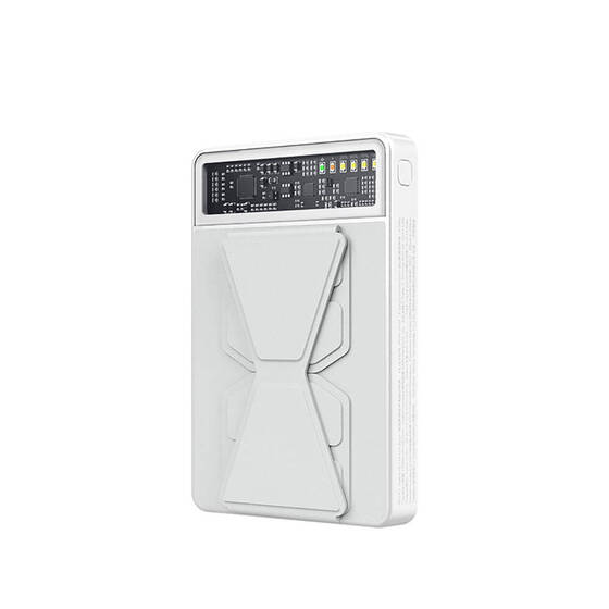 Magsafe Şarj Özellikli Powerbank Recci RPB-W19 Stand Özellikli 10000mAh Max 15W Beyaz