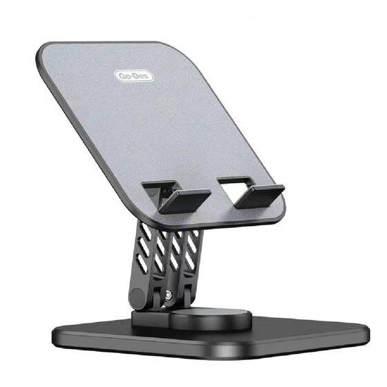 Metal Telefon ve Tablet Standı Go Des GD-HD776 Taşınabilir Katlanabilir 360 Dönebilen Siyah
