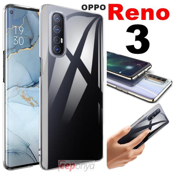 Oppo Reno 3 Ultra İnce Esnek Şeffaf Süper Silikon Kılıf
