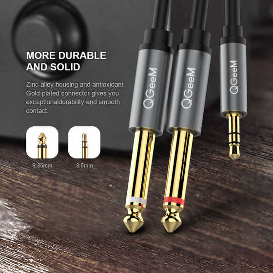 QG-AU01 3.5mm To 6.35mm Aux Audio Kablo 1M