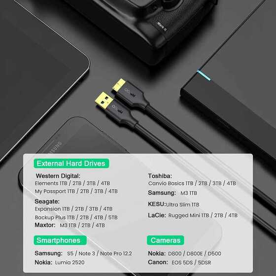 Qgeem QG-CVQ22 USB to Micro Usb Kablo 183 cm 5 Gbps Veri Akarımı Altın Kaplama Uçlar