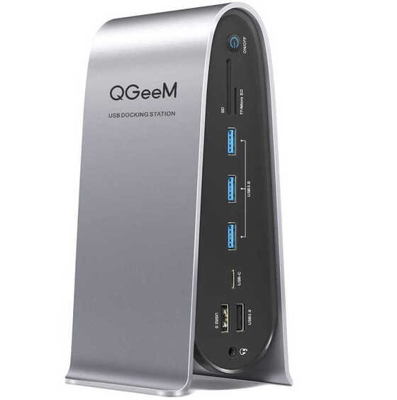 Qgeem QG-D6907 LX-4 Type-C Hub 18 in 1 HDMI - Display Port - RJ45 - USB - Aux Çoğaltıcı Adaptör