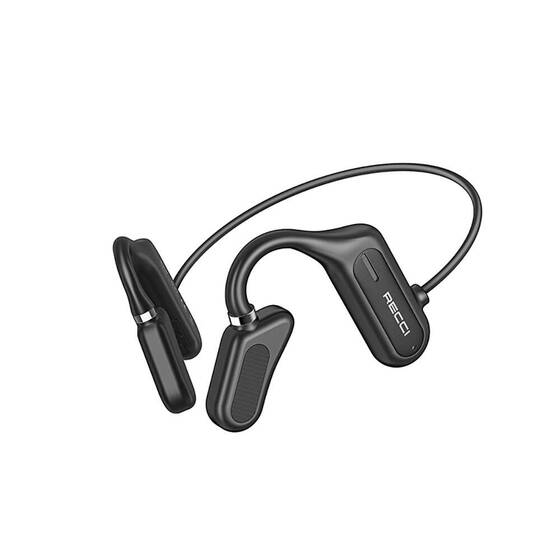 Recci REP-W27 Flutter Serisi Suya Dayanıklı Sporcu Bluetooth Kulaklık Siyah