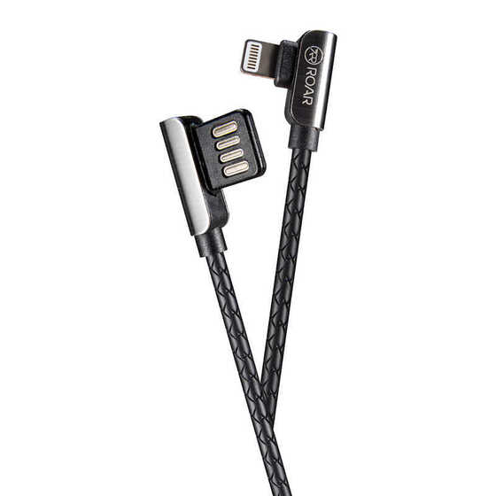 Roar Fast Speed Lightning USB Kablo L Tipi 2.4A Hızlı Şarj Kablosu 120 cm Çift Yönlü Kullanım