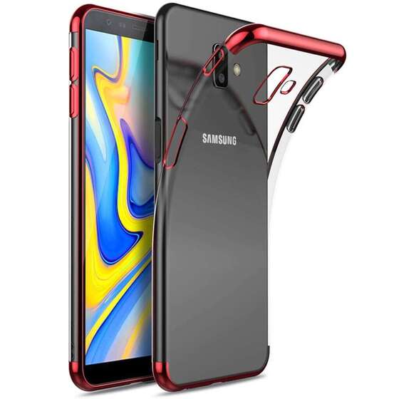 Samsung Galaxy J6 Plus İnce Köşeleri Renkli Şeffaf Kaliteli Kılıf