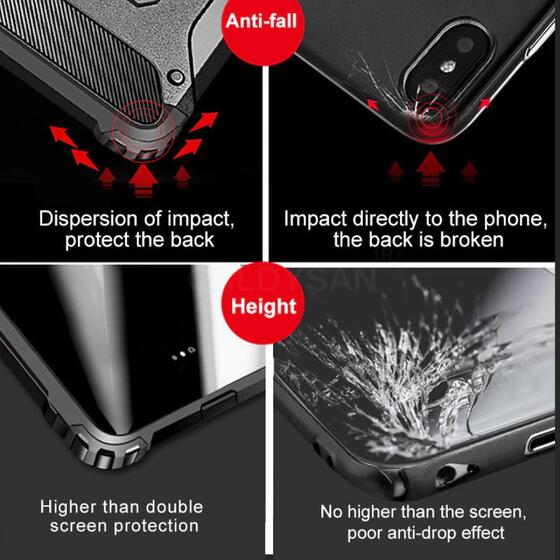Samsung Galaxy M30S Kamera Korumalı Armor Hybrid Zırh Kılıf