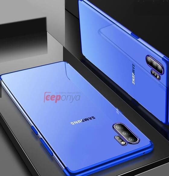 Samsung Galaxy Note 10 Kılıf İnce Köşeleri Renkli Şeffaf Silikon